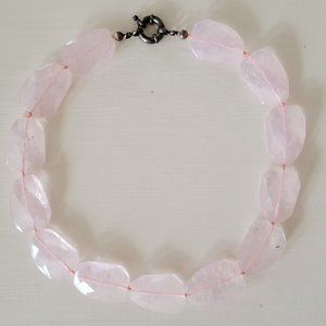 Pink Rose Quartz Necklace - 18" length